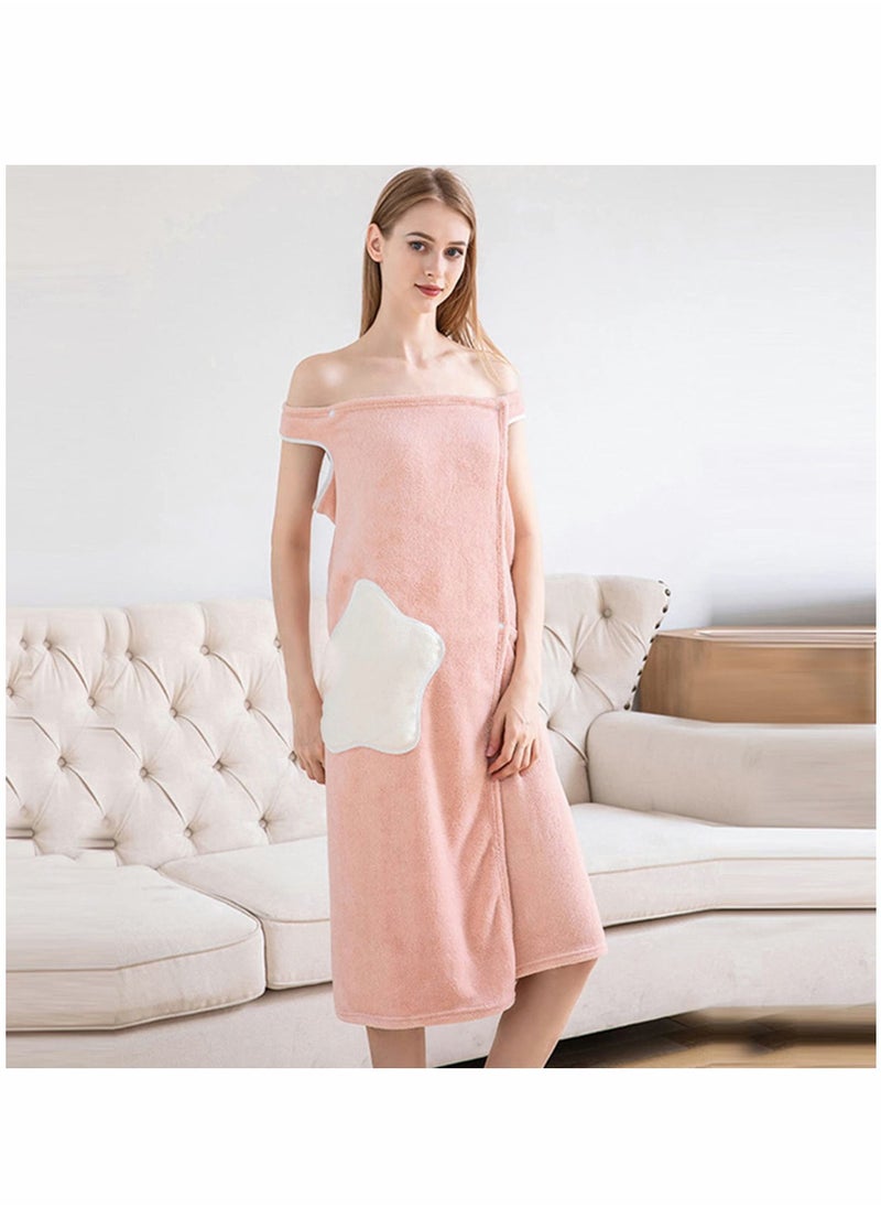 Y&D - Plush Bathrobe for Women, Thick Winter with Strap, Sleepwear Bathrobes Nightdress Soft Flannel, Shoulder Wearable, Water Absorption Quick Dry Body Towel Home (Size L) - Image 1