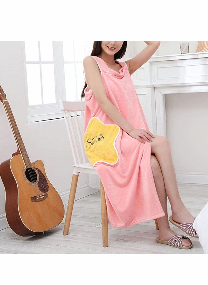 Y&D - Plush Bathrobe for Women, Thick Winter with Strap, Sleepwear Bathrobes Nightdress Soft Flannel, Shoulder Wearable, Water Absorption Quick Dry Body Towel Home (Size L) - Image 1