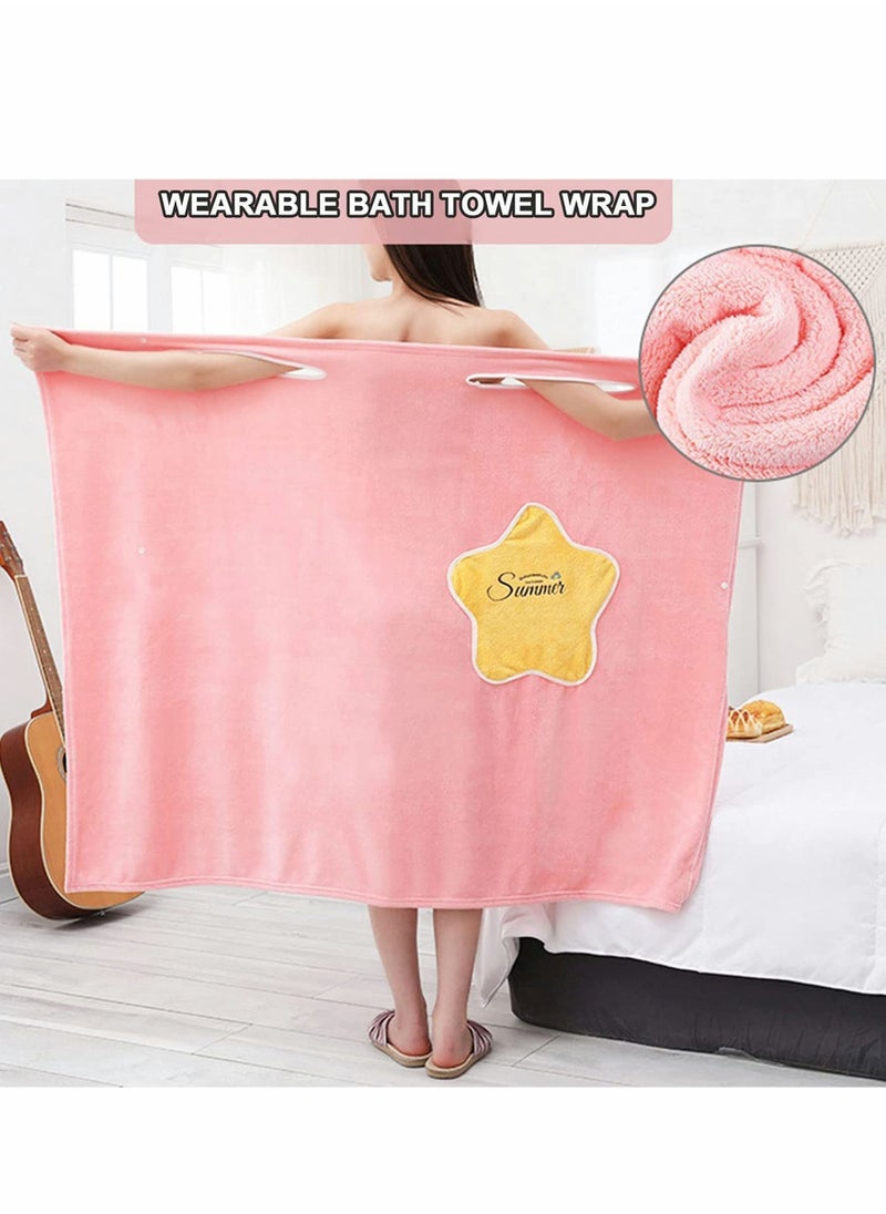 Y&D - Plush Bathrobe for Women, Thick Winter with Strap, Sleepwear Bathrobes Nightdress Soft Flannel, Shoulder Wearable, Water Absorption Quick Dry Body Towel Home (Size L) - Image 1