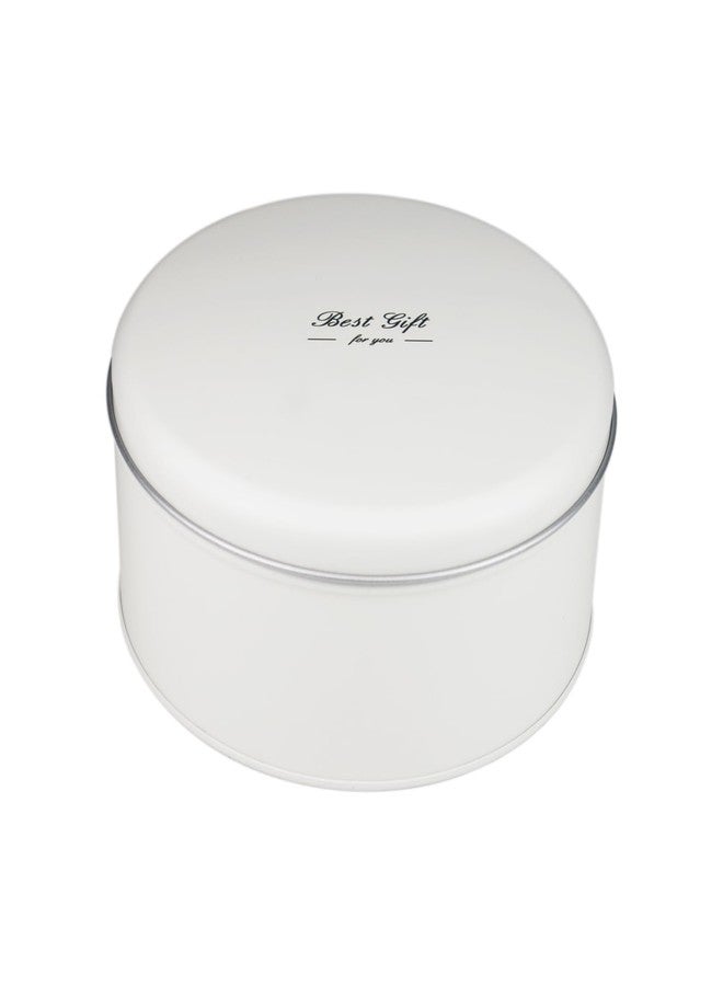 Fauevav Metal Rustic Cookie Tin with Lid White Multipurpose Farmhouse Storage Container VintageTin Containers for Cookies Candy Brownies Snacks Chocolate Cake Craft Holiday Party Gift Box - Image 3