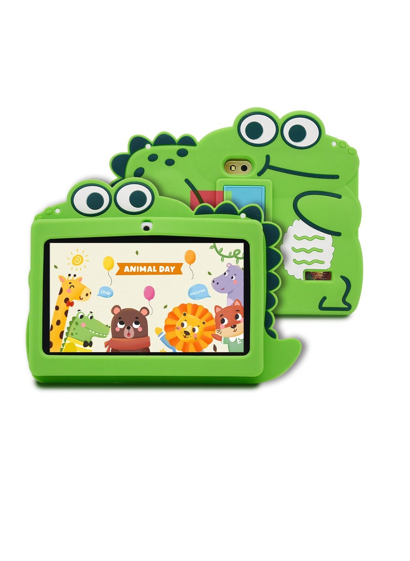 AROAQ K706 Kids Tablet, 7 Inch Portable Learning Parental Control Tablet, Anti Fall Lightweight Computer Children Tablet, Wifi Android Tablet With Quad Core Processor For Children, (1pc, Green)  - Image 1