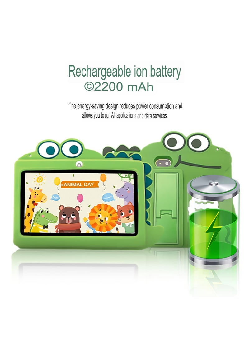 AROAQ K706 Kids Tablet, 7 Inch Portable Learning Parental Control Tablet, Anti Fall Lightweight Computer Children Tablet, Wifi Android Tablet With Quad Core Processor For Children, (1pc, Green)  - Image 3