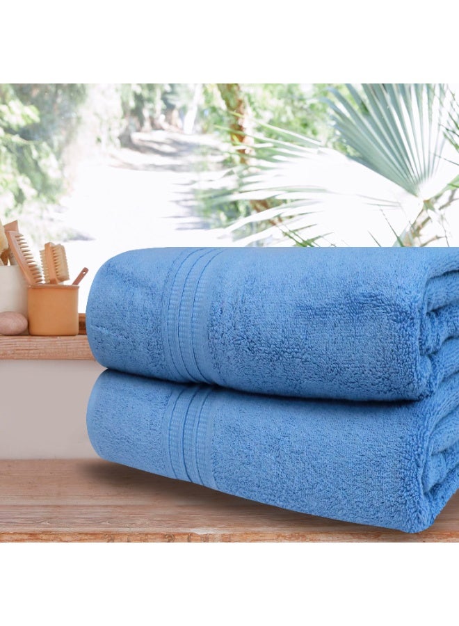 Bliss Casa Bath Towels (2 Pack, 80 x 160 cm) - 650 GSM Bathroom Towel Set - 100% Cotton 20/D Ring Spun Luxury Towels Set Highly Absorbent, Quick Dry and Soft Feel Bathroom Towels - Image 3