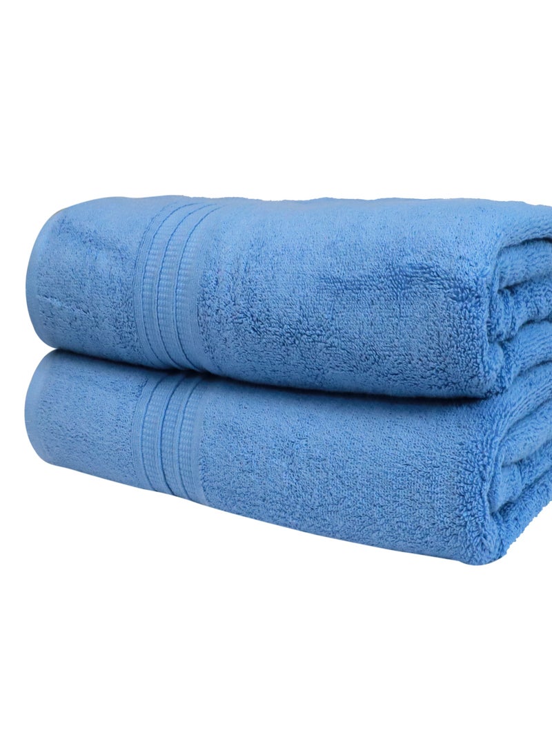 Bliss Casa Bath Towels (2 Pack, 80 x 160 cm) - 650 GSM Bathroom Towel Set - 100% Cotton 20/D Ring Spun Luxury Towels Set Highly Absorbent, Quick Dry and Soft Feel Bathroom Towels - Image 2