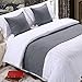 Mengersi Mengersi Solid Bed Runner Scarf Protector Slipcover Bed Decorative Scarf for Bedroom Hotel Wedding Room (King, Gray)  - Image 2