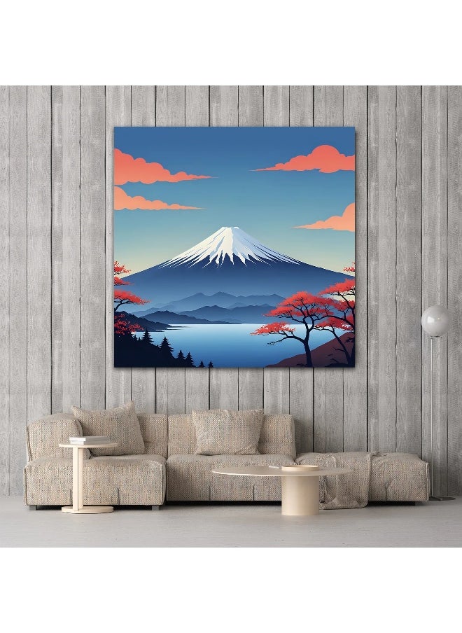 Walliv Majestic Snow-Capped Mountain Canvas Print For Your Walls 50x50 cm.  - Image 2