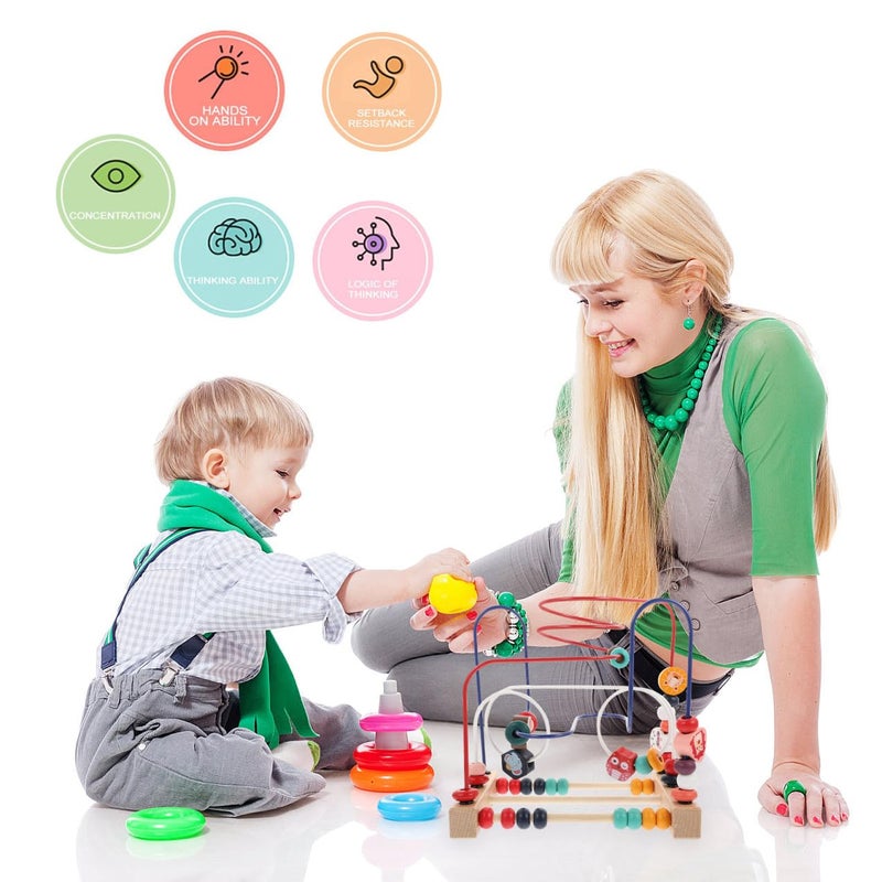 Wooden Bead Maze Toy For Kids Sensory Development Hand Eye Coordination Educational Puzzle Fruit Design - Image 5