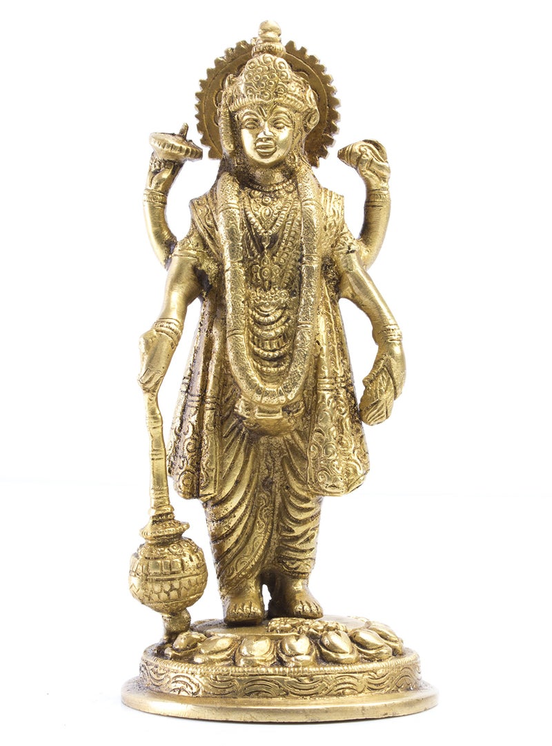 Mohan Jodero Brass Lord Vishnu Idol For Puja/Laxmi Narayan Statue, 9x9 cm - Image 4