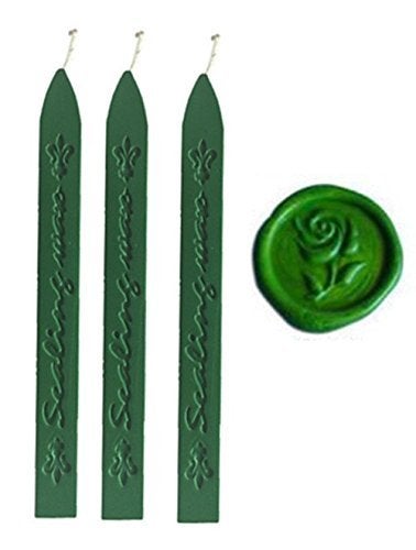 MDLG New 3pcs Grass Green Wax Sticks with Wicks for Decorative Wedding Invitations Wax Seal Sealing Stamp - Image 5