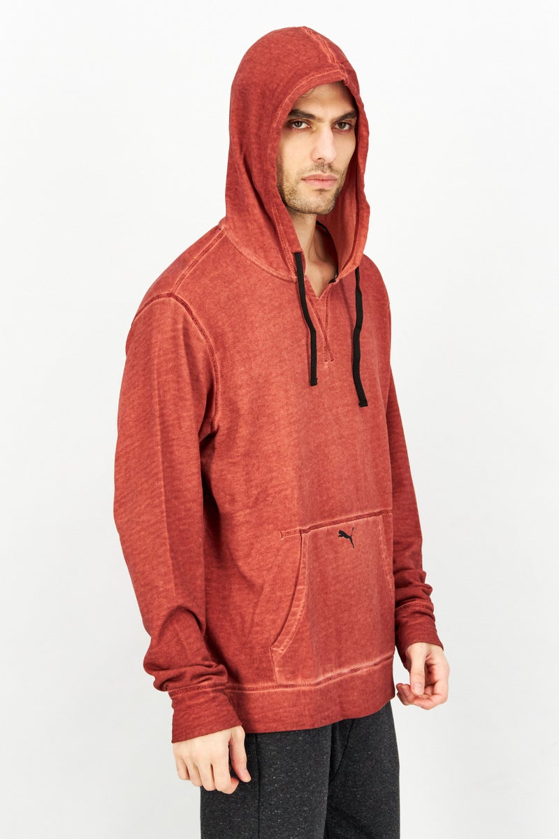 PUMA Men Sportswear Fit Hooded Long Sleeve Brand Logo Sweatshirt, Brown  - Image 3