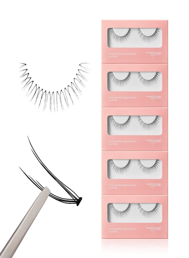 Piccasso EYEME Cutting Eyelash NO.V36 - 5 Set Pack, Flexible Wispy Cluster Lashes for a Soft & Natural Look, Short Front Design for a Subtle & Innocent Eye Effect, Customizable & Comfortable Fit, K-Beauty - Image 1