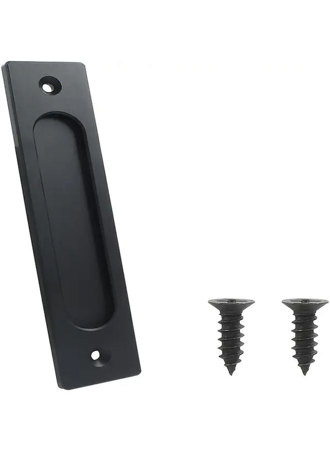 Modern Black Rectangular Stamping Handle Polished Aluminum Sliding Door Hardware - Image 1