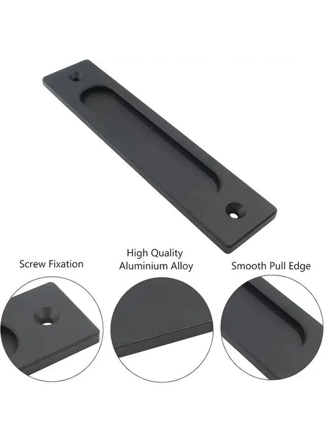 Modern Black Rectangular Stamping Handle Polished Aluminum Sliding Door Hardware - Image 5