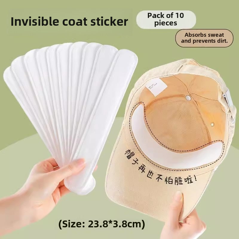 Generic Extra Large Sweat-Absorbing Waterproof Hat Brim Stickers White
