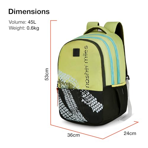 Nasher Miles Kinetics 5 Compartment Laptop Backpack 45 Liters Polyester with Raincover| Front Organiser Ideal for College, School Bags for Boys & Girls (Olive) - Image 5