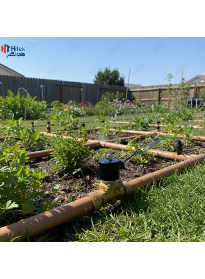 هيتكس صمام كهربائي كهربائي من النحاس الأصفر من جيفكس، 220 فولت و24 فولت | مقاسات 1/2 بوصة، 3/4 بوصة، و1 بوصة. صمام تحكم أوتوماتيكي في المياه بهيكل نحاسي متين (220 فولت، 1" بوصة). - Image 4