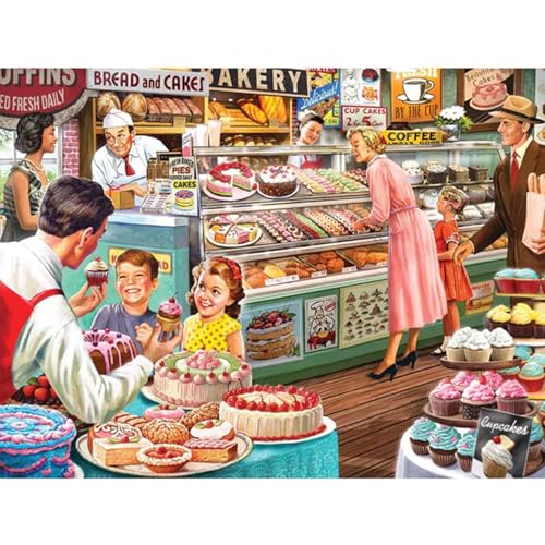 Bits and Pieces ألغاز بتس آند بييس 500 قطعة للبالغين لاري جونز 3 عبوات ألغاز كبيرة 18 × 24 بوصة 500 قطعة من أمريكا في الخمسينات لا قطعتين متشابهتين - Image 5