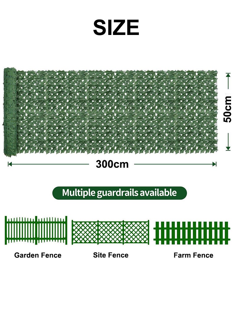 Generic Green Fence Made Of Artificial Leaves, 3 Meters Long , Artificial Grass, Artificial Privacy Fence Wall Screen, Artificial Hedge Fence and Faux Ivy Vine Leaf Decoration for Outdoor Garden Decor - Image 5
