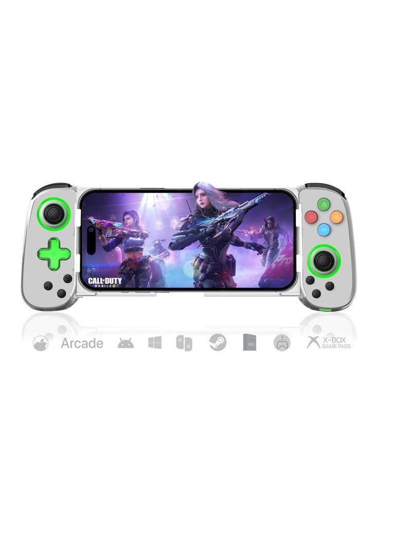 Wireless Gaming Controller for iPhone, Android with Phone CASE Support  Green Light, Bluetooth Gamepad for iPhone/iPad/Samsung/Tablet/Switch/PS4/PC, Call of Duty Mobile, Genshin Impact, Diablo - Image 1