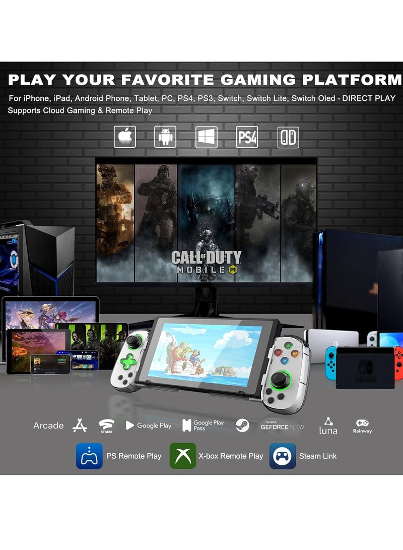 Wireless Gaming Controller for iPhone, Android with Phone CASE Support  Green Light, Bluetooth Gamepad for iPhone/iPad/Samsung/Tablet/Switch/PS4/PC, Call of Duty Mobile, Genshin Impact, Diablo - Image 2