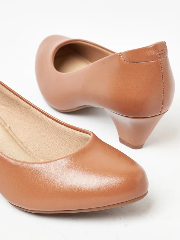 MODARE Modare Ladies Mid Heel Shoes Camel | Made In Brazil