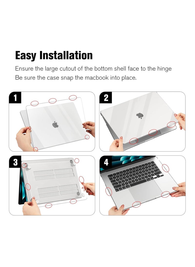 Generic - Case Compatible with MacBook Air 15 Inch A2941.A3114 (2023 Release) - Protective Snap On Hard Shell Cover for MacBook Air 15.3" M2 Chip with Liquid Retina Display and Touch ID, Crystal Clear - Image 1