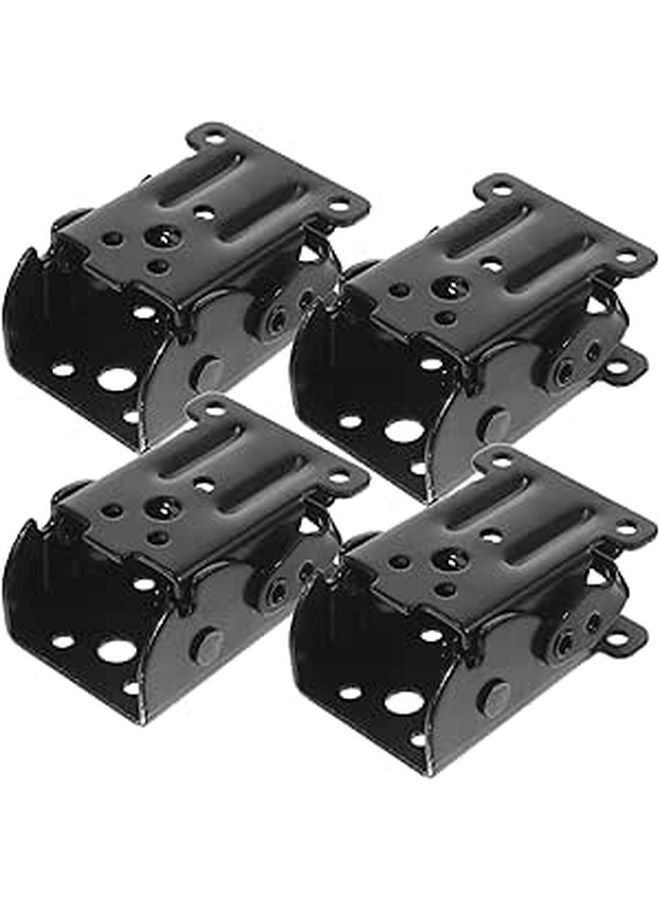 Black Folding Table Hinges With Locking Function 4pcs Set For Desk Leg Support - Image 1