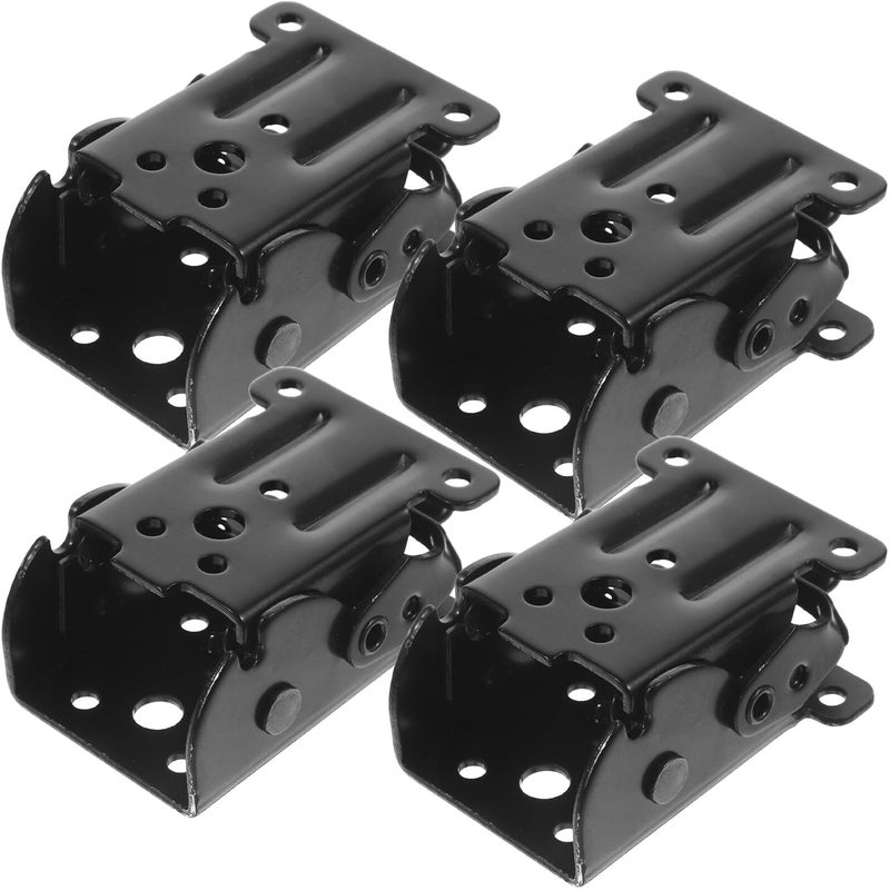 Black Folding Table Hinges With Locking Function 4pcs Set For Desk Leg Support - Image 2