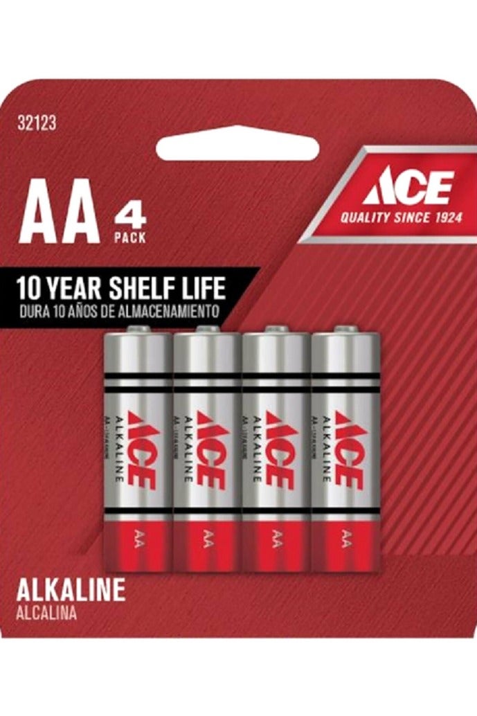 ACE 4-Piece AA Ultra Alkaline Multipurpose Durable Pencil Batteries