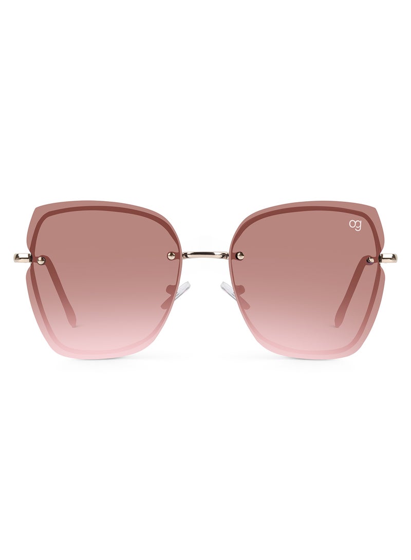 ووجلز نظارة شمسية نسائية كات آي بدون إطار بحماية من الأشعة فوق البنفسجية بلون الخوخ - Image 3