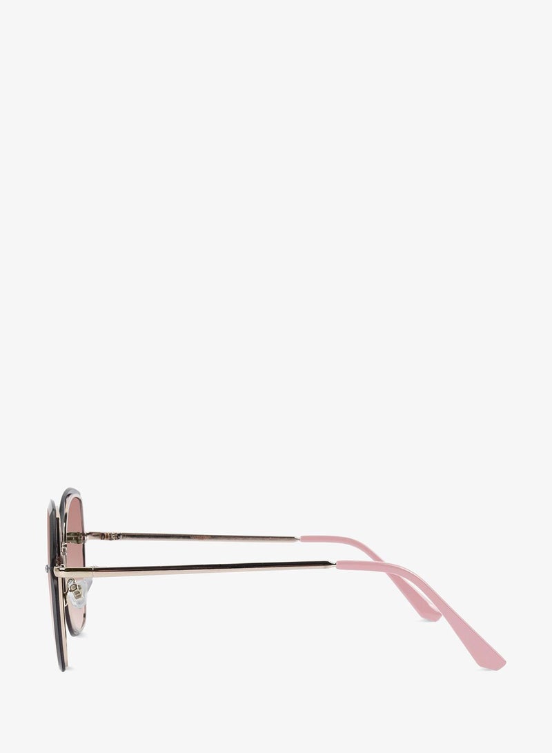Woggles Latest & Stylish UV Protected Peach Cateye Rimless Sunglasses for Women - Image 5