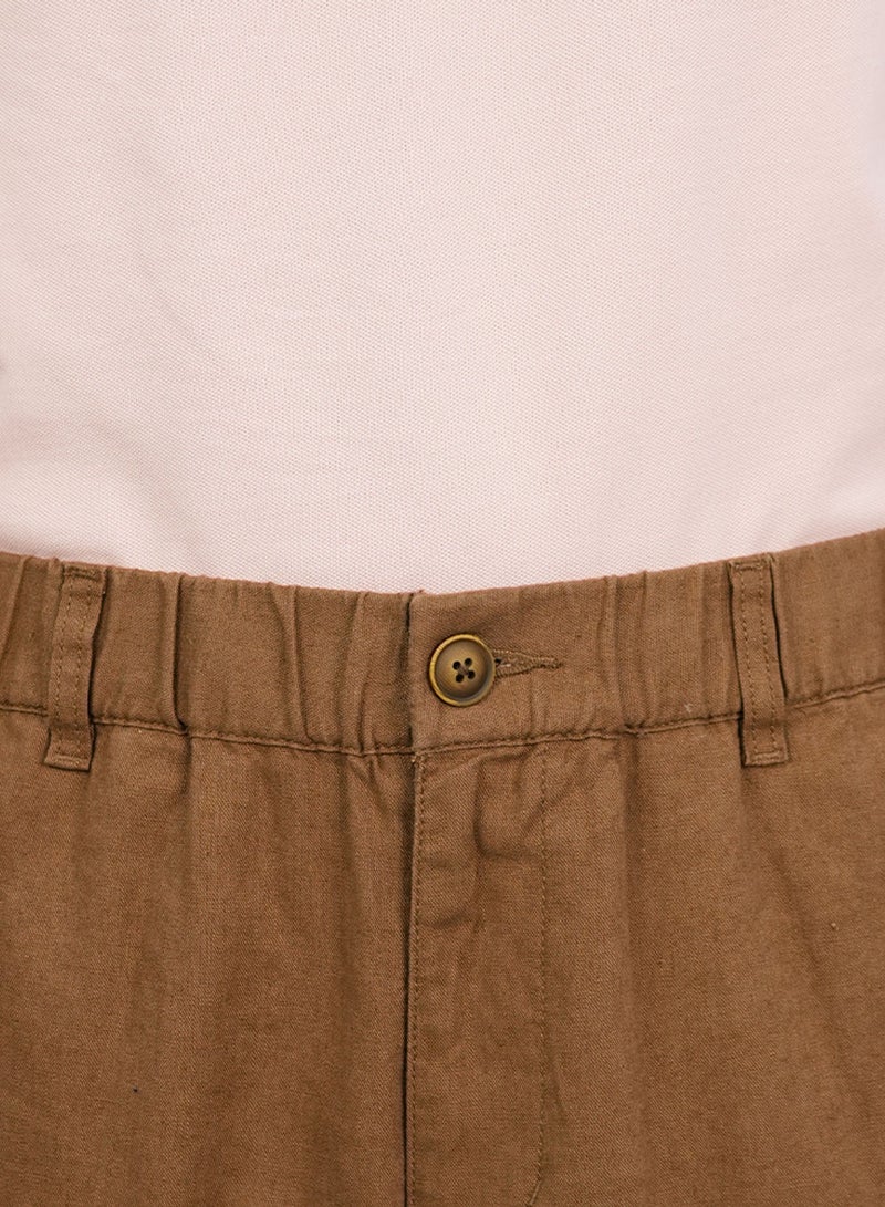 GIORDANO Men's Slim Linen Cotton Bermuda Shorts - Image 3