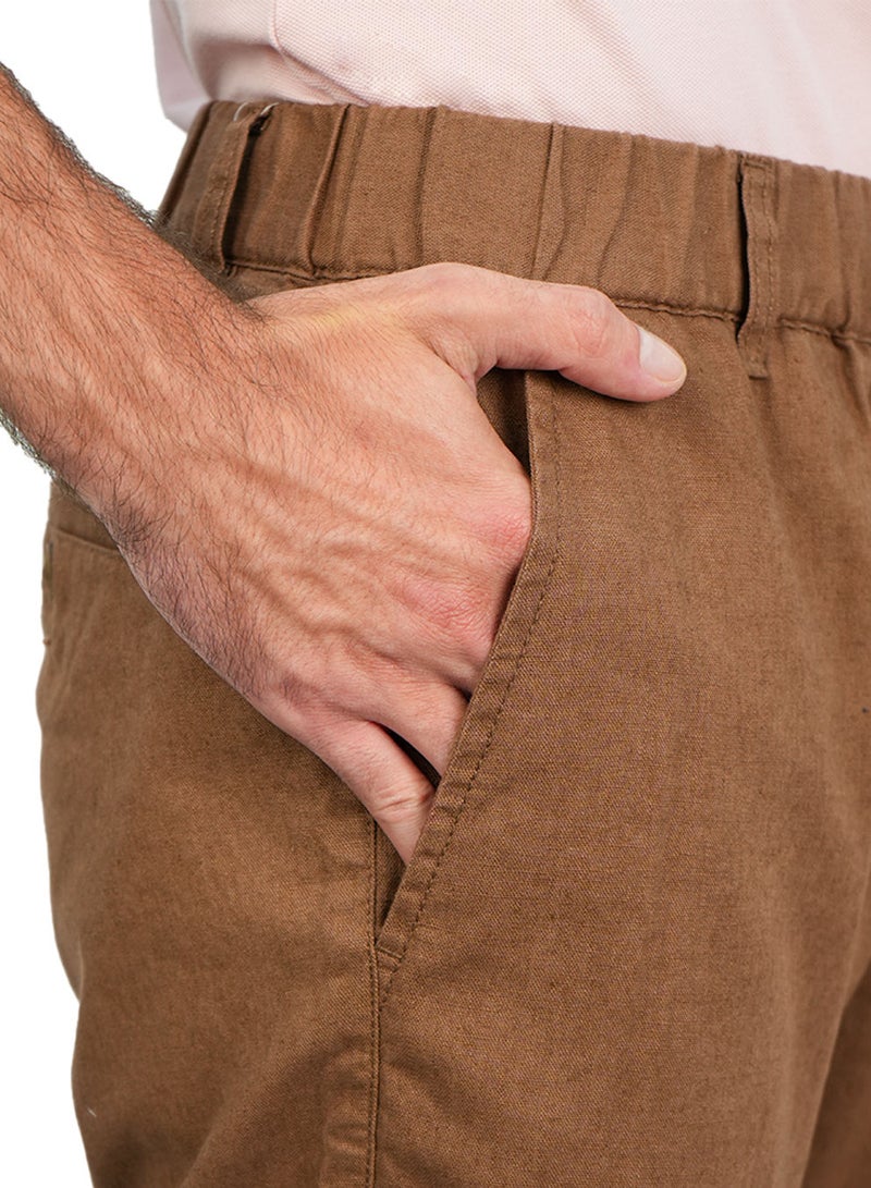 GIORDANO Men's Slim Linen Cotton Bermuda Shorts - Image 4