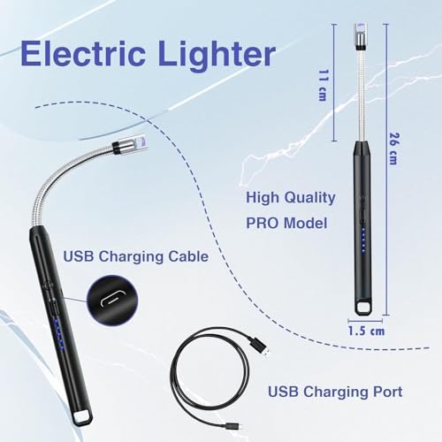 DORESshop 360° Flexible USB Gas Lighter for Kitchen, Electric Rechargeable Lighter for Gas Stove, Windproof Plasma Liter for Diya Puja, Candles,Crackers,Type-C Charge, 400 Uses (Multi, Medium) - Image 3