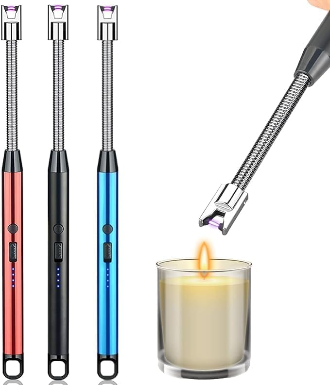 DORESshop 360° Flexible USB Gas Lighter for Kitchen, Electric Rechargeable Lighter for Gas Stove, Windproof Plasma Liter for Diya Puja, Candles,Crackers,Type-C Charge, 400 Uses (Multi, Medium) - Image 1