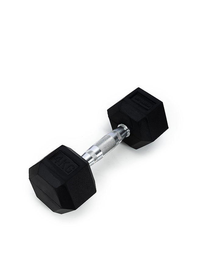 anythingbasic. Hexagonal Dumbbell of 4kg (8.8LB) Includes 1 * 4Kg (8.8LB) | Material : Iron with Rubber Coat | Exercise, Fitness and Strength Training Weights at Home/Gym | Unisex  - Image 1
