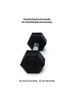 anythingbasic. Hexagonal Dumbbell of 4kg (8.8LB) Includes 1 * 4Kg (8.8LB) | Material : Iron with Rubber Coat | Exercise, Fitness and Strength Training Weights at Home/Gym | Unisex  - Image 3