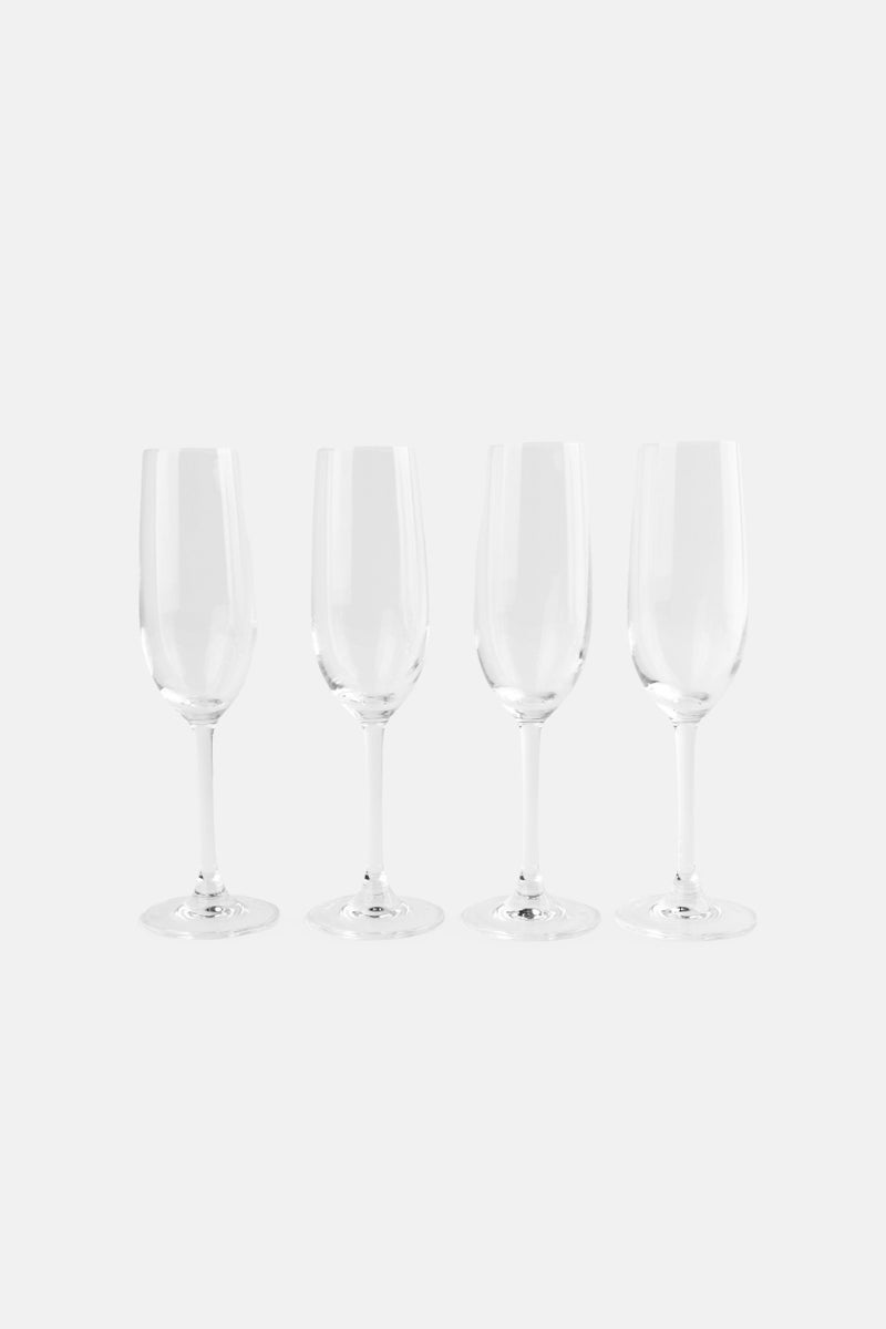 Bombay 4Pcs Chic Stemless Flute Set 230ml, Transparent - Image 1