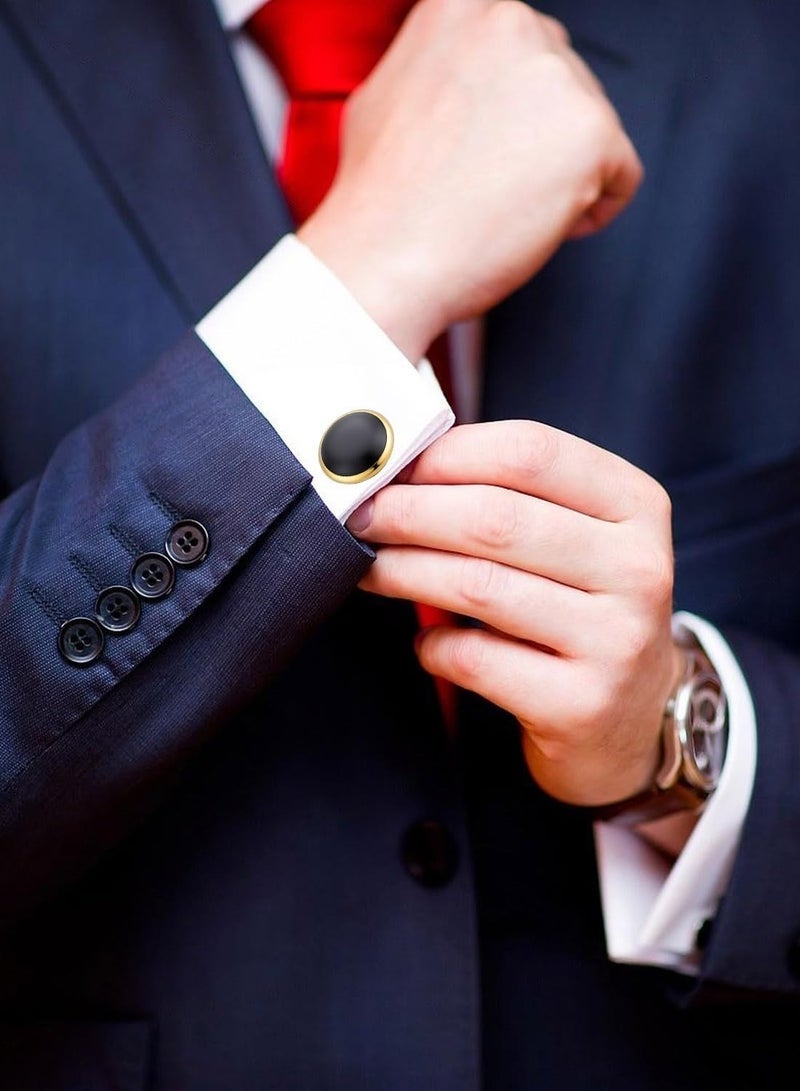 2 Pairs Men's Cufflinks, Shirt Suit Cufflinks, Gold And Silver cufflinks For Tuxedo Shirt Cuff Links Shirt Accessories Unique Business Groom Wedding Formal occasions and Daily Mens Accessories（with Cufflink Box） - Image 5