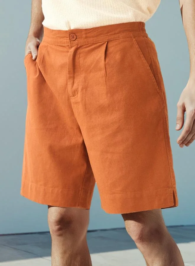 Lee Cooper Regular Fit Linen Blend Shorts