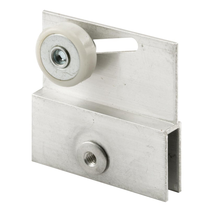 PrimeLine M 6054 Frameless Sliding Shower Door Top Bracket 34 In Flat Plastic Wheel Steel Ball Bearings 2 Count Pack of 1