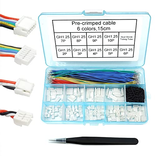 elechawk GH125 Connectors and PreCrimped Silicone Cables Compatible with JST GH 125mm for Pixhawk 6C 6X Pixhawk 4 15cm Wires - Image 1