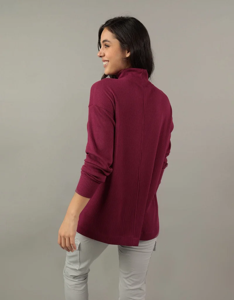 امريكان ايجل تي-شيرت فضفاض بأكمام طويلة وقصّة رقبة وهمية