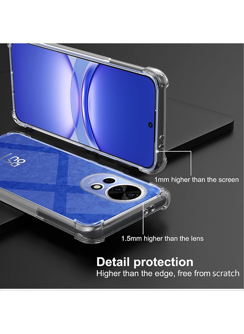 Theodor Huawei Nova 12 Clear Case, Shock-Absorption TPU Cell Phone Cover with Reinforced Corners, Soft Flexible & Crystal Clear Protective Bumper Case - Image 2
