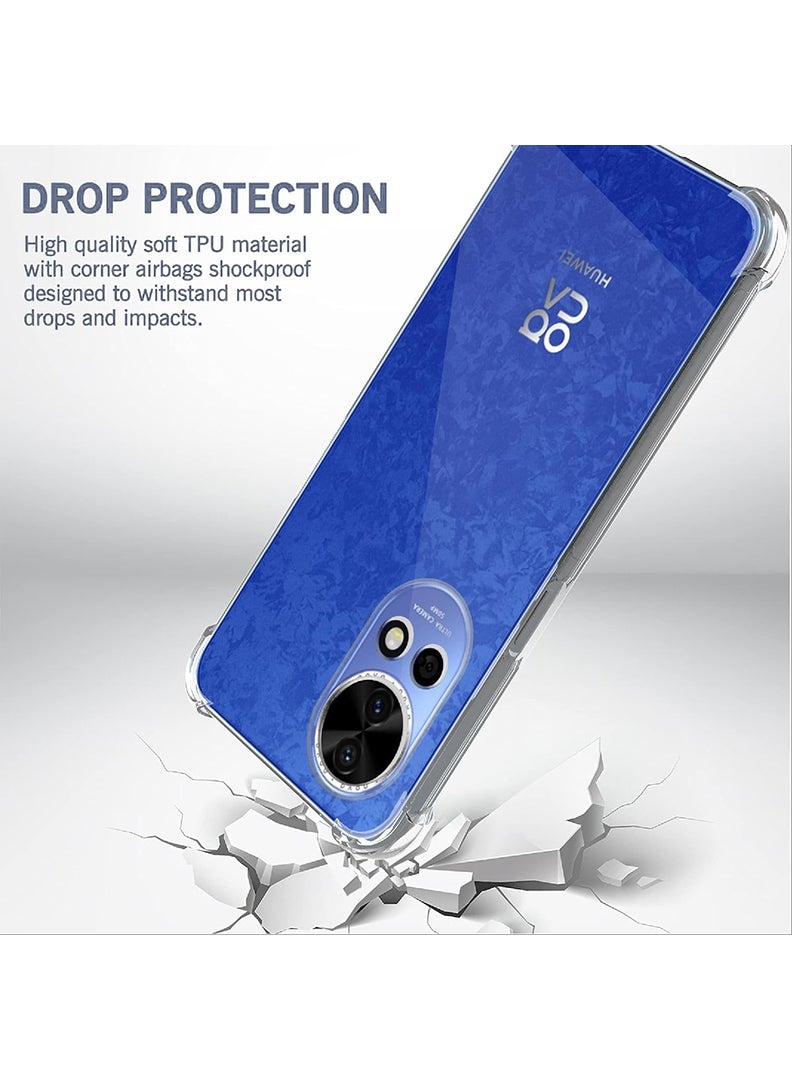 Theodor Huawei Nova 12 Clear Case, Shock-Absorption TPU Cell Phone Cover with Reinforced Corners, Soft Flexible & Crystal Clear Protective Bumper Case - Image 4