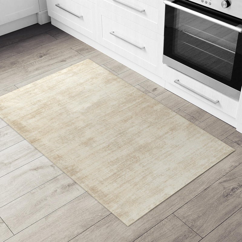 BILEEHOME Small Bathroom Rugs Washable Non Slip Neutral Boho Abstract Modern Farmhouse Area Rugs for Bedroom 3x5 Tan Beige - Image 2