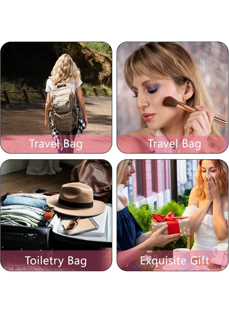 SYOSI Small Portable Silicone Makeup Bag, Travel Waterproof Cosmetic Toiletry Organizer with Zipper Closure and Handle, Compact Beauty Case for Women and Girls, Black - Image 5