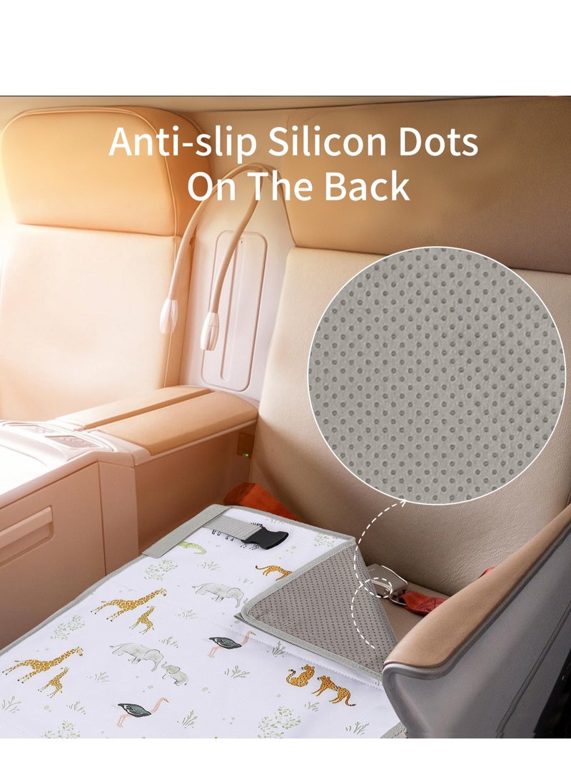 انسولار سرير أطفال سفري لمقعد الطائرة، مسند أقدام قابل للطي للأطفال الصغار وسرير للنوم، فراش محمول لراحة الطفل في الطائرات والسيارات والقطارات - Image 5