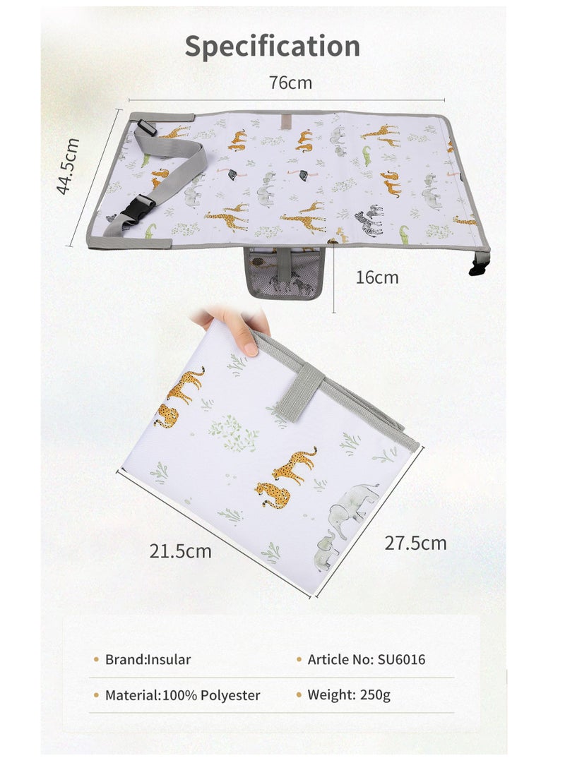 انسولار سرير أطفال سفري لمقعد الطائرة، مسند أقدام قابل للطي للأطفال الصغار وسرير للنوم، فراش محمول لراحة الطفل في الطائرات والسيارات والقطارات - Image 2