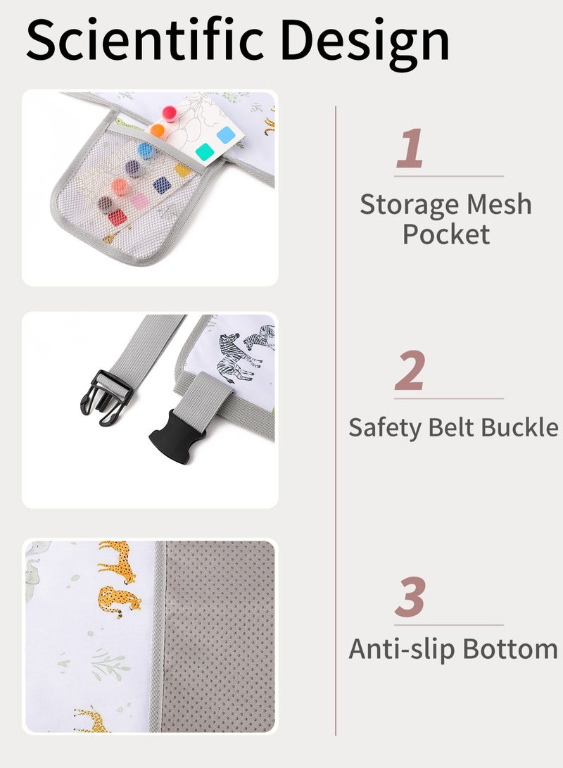 انسولار سرير أطفال سفري لمقعد الطائرة، مسند أقدام قابل للطي للأطفال الصغار وسرير للنوم، فراش محمول لراحة الطفل في الطائرات والسيارات والقطارات - Image 3